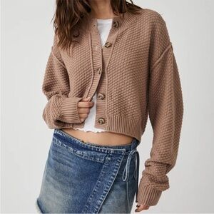 Free People Brown Lila Cardigan